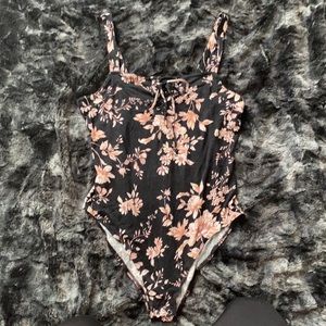 Black Floral Bodysuit